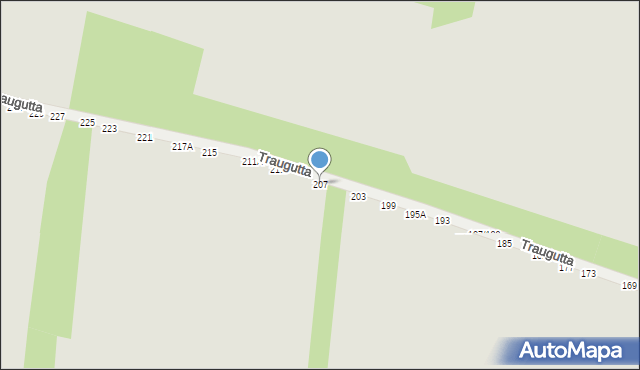 Częstochowa, Traugutta Romualda, gen., 207, mapa Częstochowy