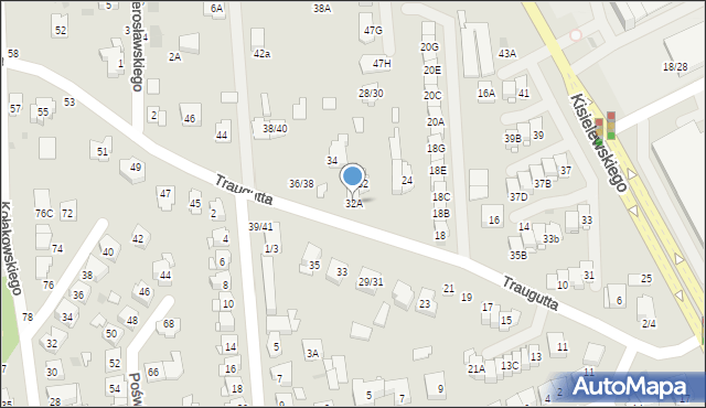 Częstochowa, Traugutta Romualda, gen., 32A, mapa Częstochowy