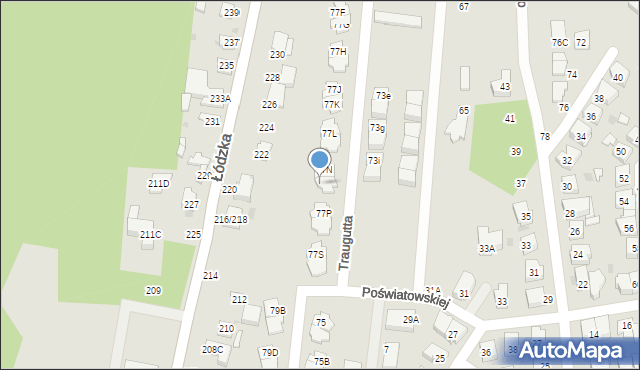 Częstochowa, Traugutta Romualda, gen., 77O, mapa Częstochowy