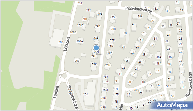 Częstochowa, Traugutta Romualda, gen., 79J, mapa Częstochowy