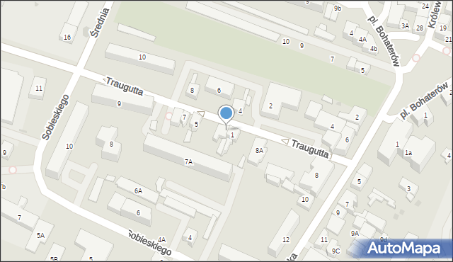 Człuchów, Traugutta Romualda, gen., 3, mapa Człuchów