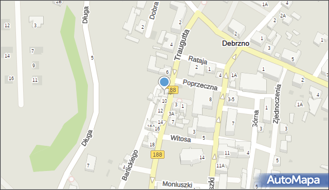 Debrzno, Traugutta Romualda, gen., 8, mapa Debrzno