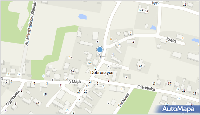 Dobroszyce, Trzebnicka, 3, mapa Dobroszyce