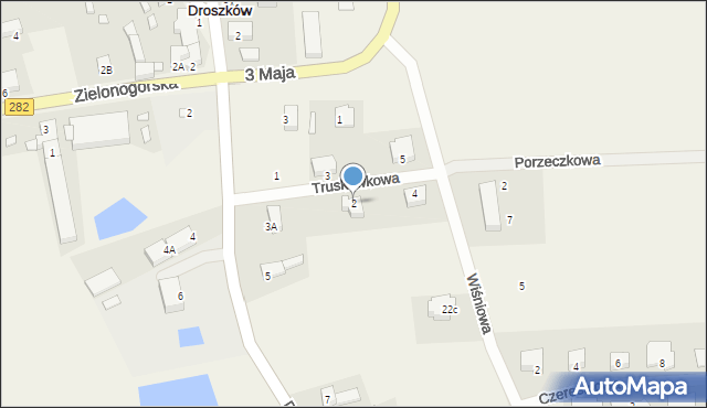 Droszków, Truskawkowa, 2, mapa Droszków