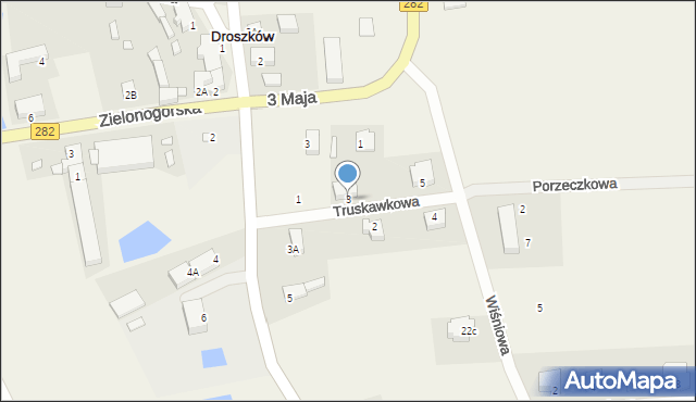 Droszków, Truskawkowa, 3, mapa Droszków