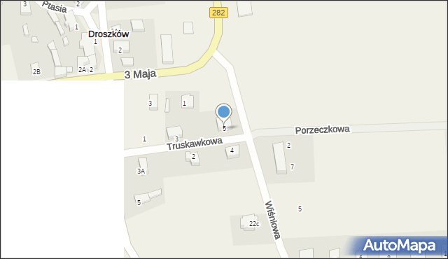 Droszków, Truskawkowa, 5, mapa Droszków