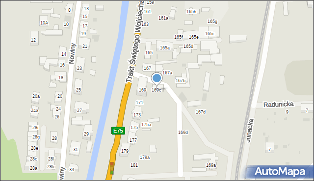 Gdańsk, Trakt Świętego Wojciecha, 169c, mapa Gdańska