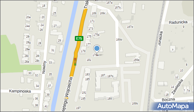 Gdańsk, Trakt Świętego Wojciecha, 181a, mapa Gdańska