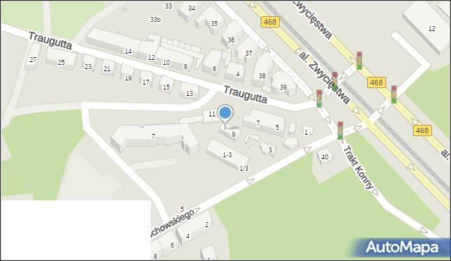Gdańsk, Traugutta Romualda, gen., 11, mapa Gdańska