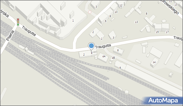 Gliwice, Traugutta Romualda, gen., 4, mapa Gliwic