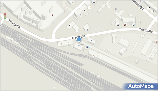 Gliwice, Traugutta Romualda, gen., 4A, mapa Gliwic