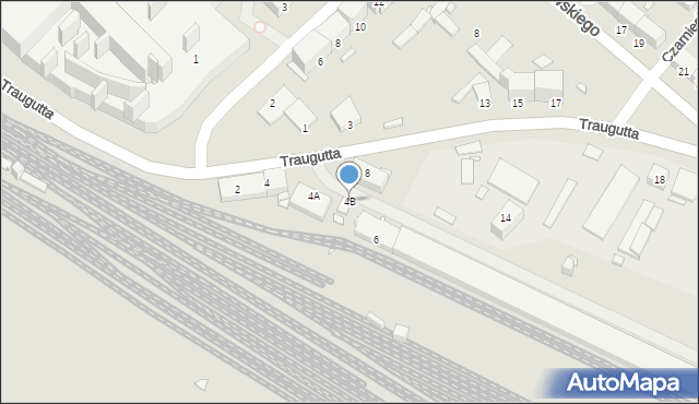 Gliwice, Traugutta Romualda, gen., 4B, mapa Gliwic