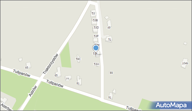 Gliwice, Traktorzystów, 53L, mapa Gliwic