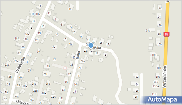 Gniezno, Traugutta Romualda, gen., 10, mapa Gniezna