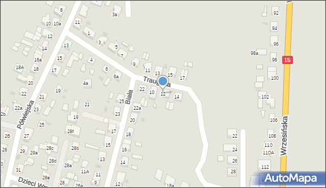 Gniezno, Traugutta Romualda, gen., 12, mapa Gniezna