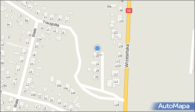Gniezno, Traugutta Romualda, gen., 22, mapa Gniezna