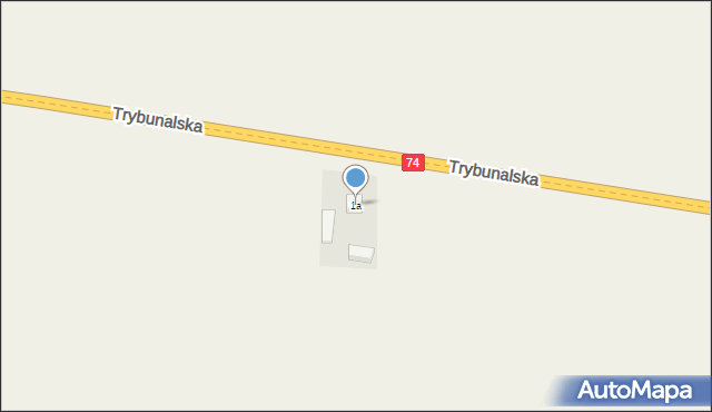 Gomulin, Trybunalska, 1a, mapa Gomulin