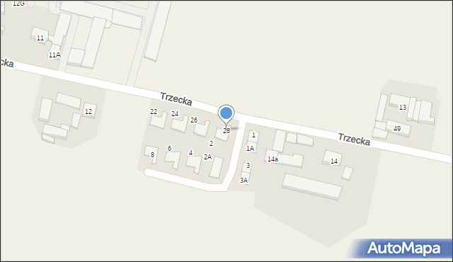 Gowarzewo, Trzecka, 28, mapa Gowarzewo