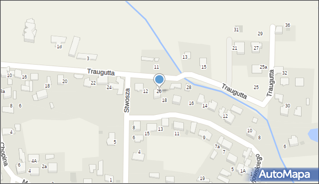 Gromiec, Traugutta Romualda, gen., 26, mapa Gromiec