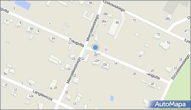 Grudziądz, Traugutta Romualda, gen., 12, mapa Grudziądza