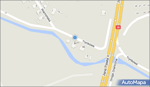 Grudziądz, Trynkowa, 8A, mapa Grudziądza