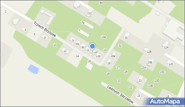 Henryków-Urocze, Trzech Brzózek, 11a, mapa Henryków-Urocze