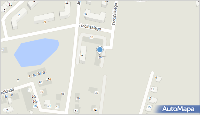 Inowrocław, Trzcińskiego Juliusza, 26, mapa Inowrocławia