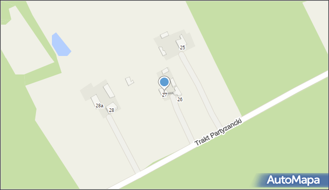 Janówek, Trakt Partyzancki, 27, mapa Janówek