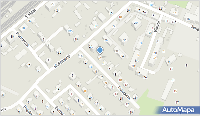 Jaworzyna Śląska, Traugutta Romualda, gen., 2, mapa Jaworzyna Śląska