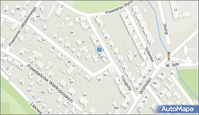 Jelenia Góra, Traugutta Romualda, gen., 11A, mapa Jelenia Góra