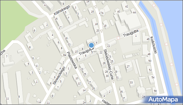 Kamienna Góra, Traugutta Romualda, gen., 3, mapa Kamienna Góra