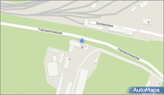 Katowice, Transportowców, 35, mapa Katowic