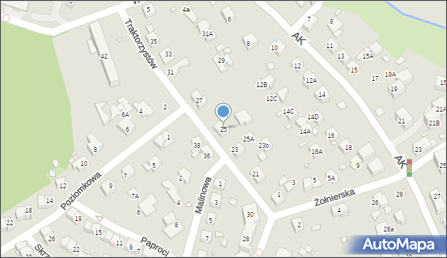 Katowice, Traktorzystów, 25, mapa Katowic