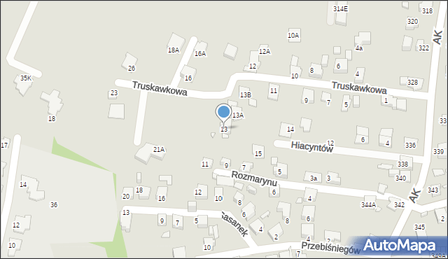 Katowice, Truskawkowa, 13, mapa Katowic