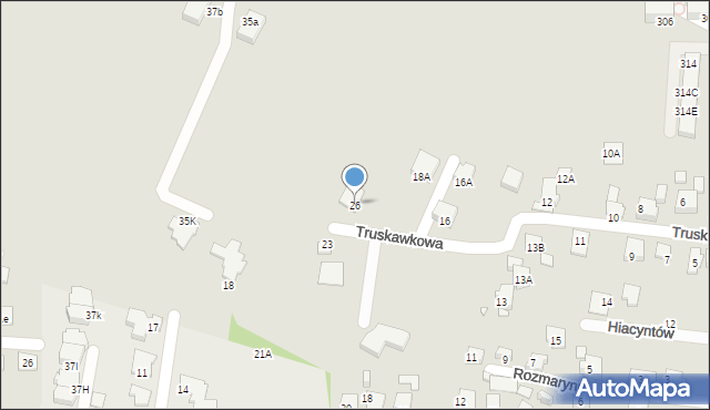 Katowice, Truskawkowa, 26, mapa Katowic