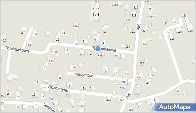 Katowice, Truskawkowa, 5, mapa Katowic