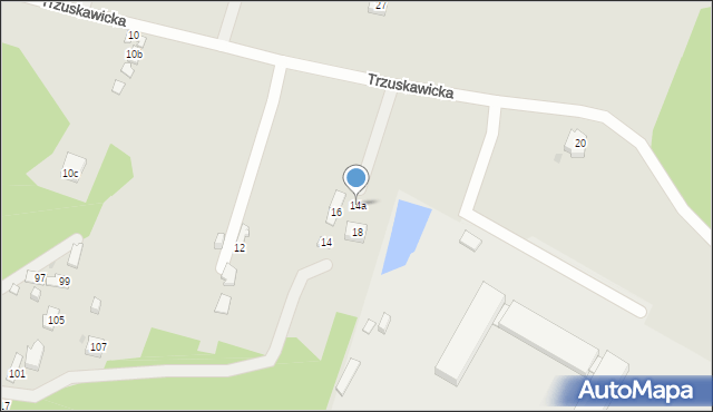 Kielce, Trzuskawicka, 14a, mapa Kielc