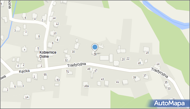 Kobiernice, Tradycyjna, 28, mapa Kobiernice