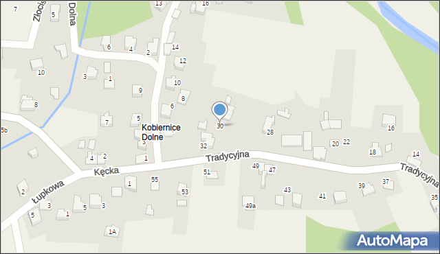 Kobiernice, Tradycyjna, 30, mapa Kobiernice