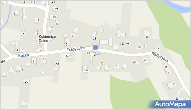 Kobiernice, Tradycyjna, 47, mapa Kobiernice