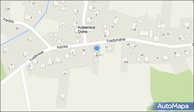 Kobiernice, Tradycyjna, 53, mapa Kobiernice