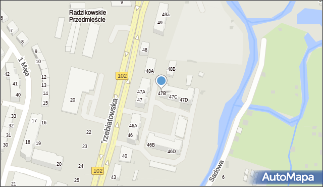 Kołobrzeg, Trzebiatowska, 47B, mapa Kołobrzegu
