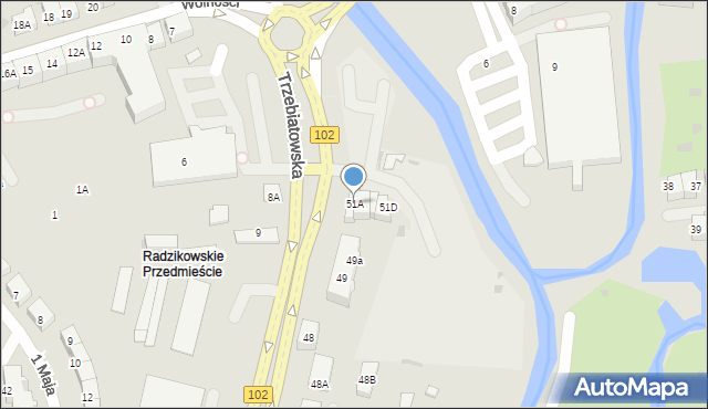 Kołobrzeg, Trzebiatowska, 51A, mapa Kołobrzegu