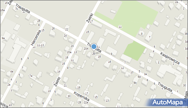 Koluszki, Traugutta Romualda, gen., 20, mapa Koluszki