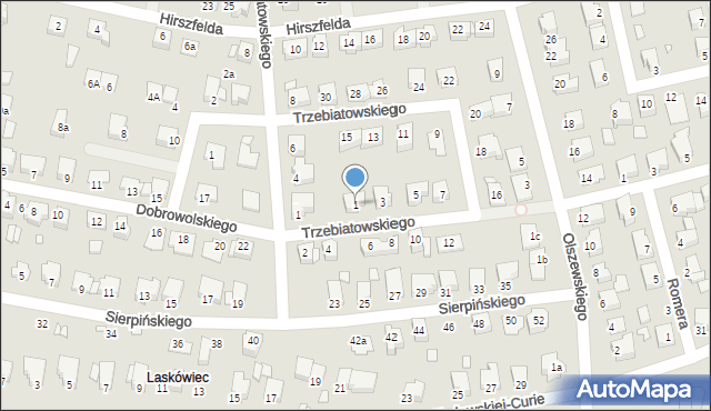 Konin, Trzebiatowskiego Włodzimierza, 1, mapa Konina