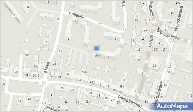 Końskie, Traugutta Romualda, gen., 10, mapa Końskie