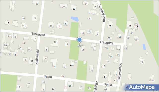 Konstancin-Jeziorna, Traugutta Romualda, gen., 16, mapa Konstancin-Jeziorna