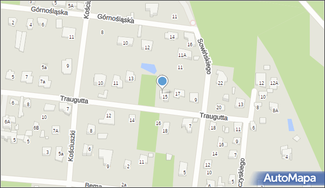 Konstancin-Jeziorna, Traugutta Romualda, gen., 17A, mapa Konstancin-Jeziorna