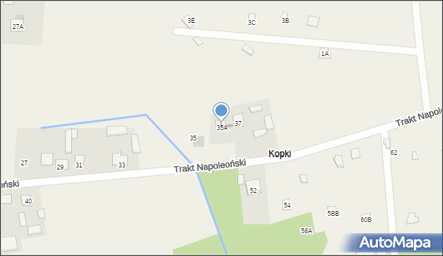 Kopki, Trakt Napoleoński, 35A, mapa Kopki