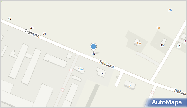 Korczyna, Trębacka, 34, mapa Korczyna